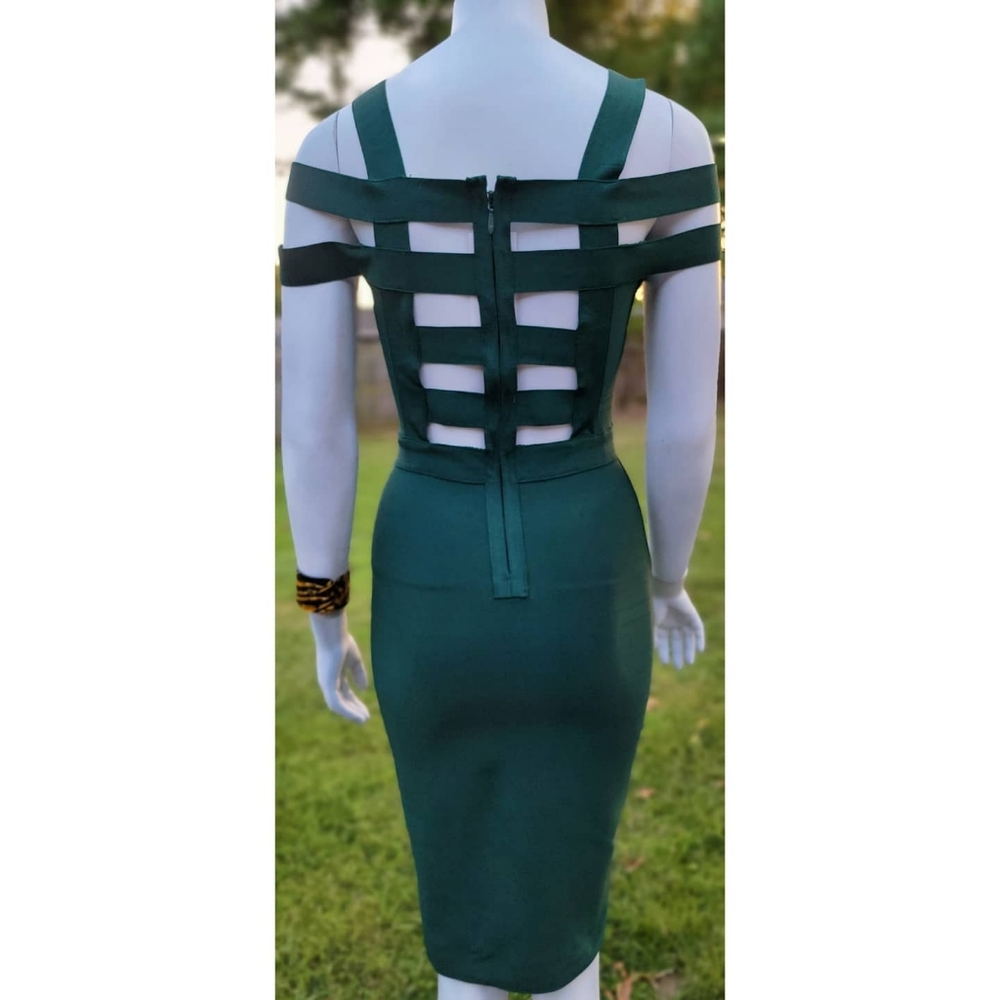 Green Straps Bandage Dress,